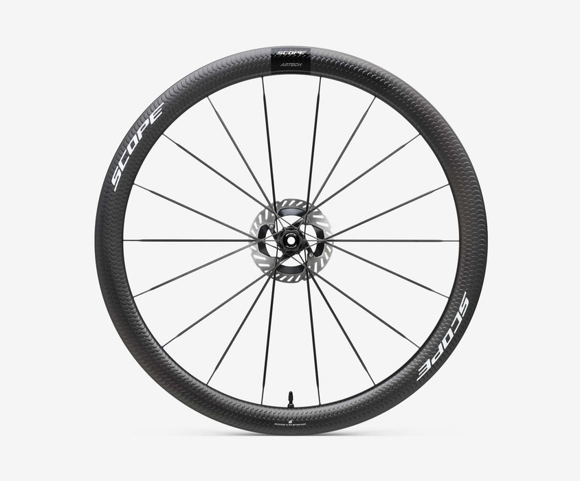 Scope Ruedas de Carbono Artech 4.A Perfil 45 - Logo Negro 700c