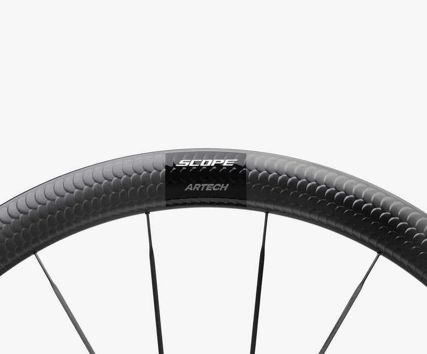 Scope Ruedas de Carbono Artech 4.A Perfil 45 - Logo Negro 700c
