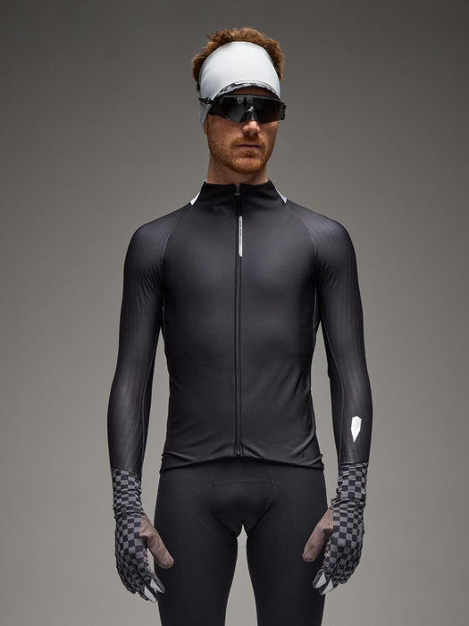 Q36.5 Tricota Manga Larga Gregarius Hybrid Collar Fade Long Sleeve Jersey Negro