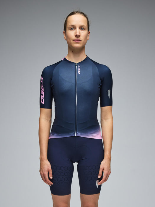 Q36.5 Tricota Gregarius Pro Collar Fade Maillot Azul/Rosado Mujer