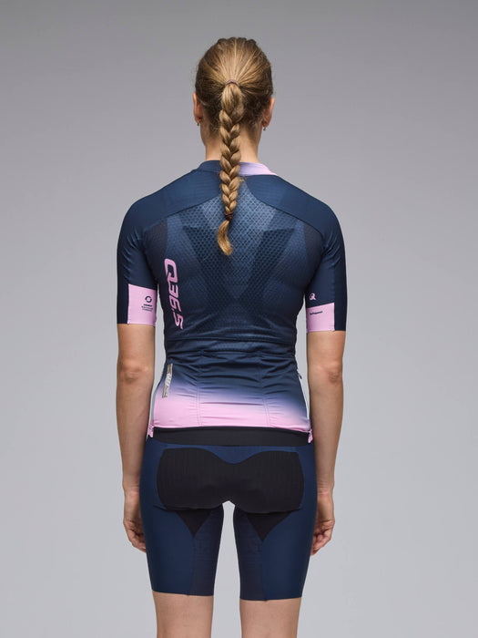 Q36.5 Tricota Gregarius Pro Collar Fade Maillot Azul/Rosado Mujer