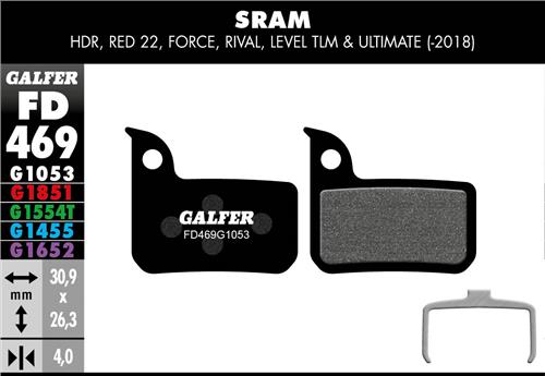 PASTILLA DE FRENO GALFER STANDAR G1053 SRAM