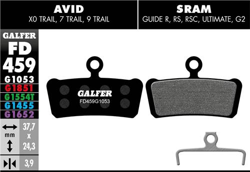 PASTILLA DE FRENO GALFER STANDAR G1053 SRAM